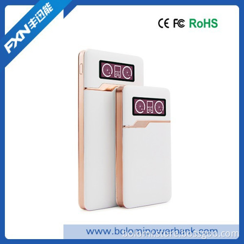 High quality 7000mah 10000mah portable thin power bank with LED screen, Current and Voltage show for mobile phone